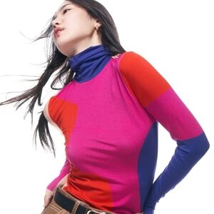 The Kit, Colorful Long-sleeved Turtleneck, 2X